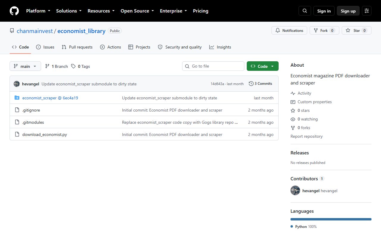 Economist Library project preview